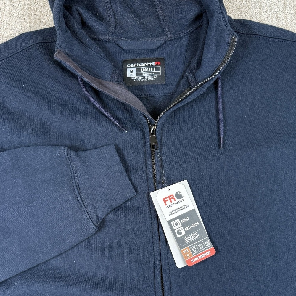 NWT Carhartt FR Mens Medium Tall Flame Resistant Force Loose Full Zip Sweatshirt